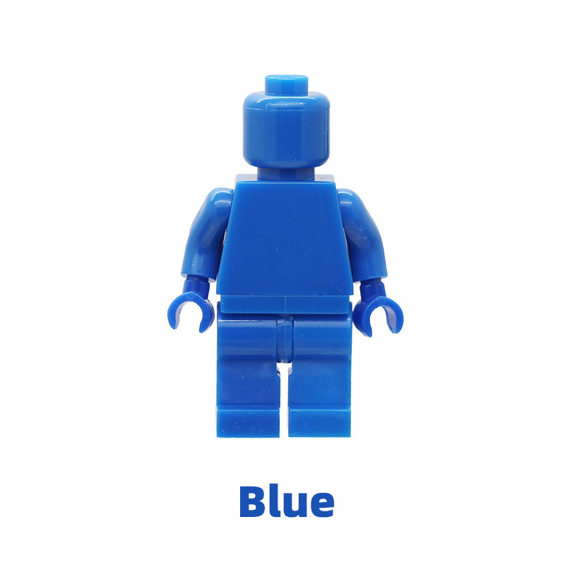 MOC Monochrome Minifigure Building Blocks Blank Plain Solid Torso Green Flesh Color Army Soldiers Compatible DIY Toys Boys Gift