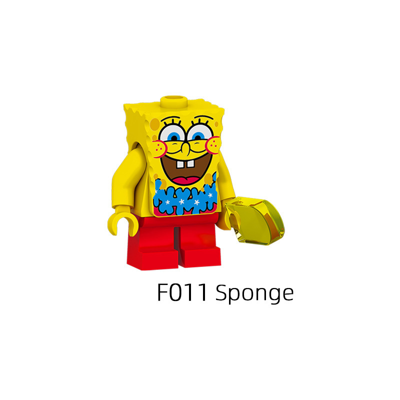 American TV Cartoon SpongeBob Minifigs Building Blocks Square Pants Patrick Star Squidward Figure Luminous Children Toys Kids