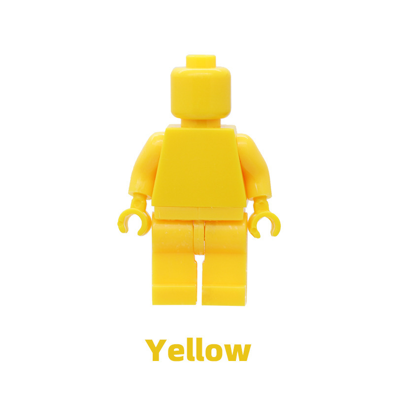 MOC Monochrome Minifigure Building Blocks Blank Plain Solid Torso Green Flesh Color Army Soldiers Compatible DIY Toys Boys Gift