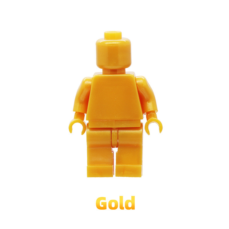 MOC Monochrome Minifigure Building Blocks Blank Plain Solid Torso Green Flesh Color Army Soldiers Compatible DIY Toys Boys Gift