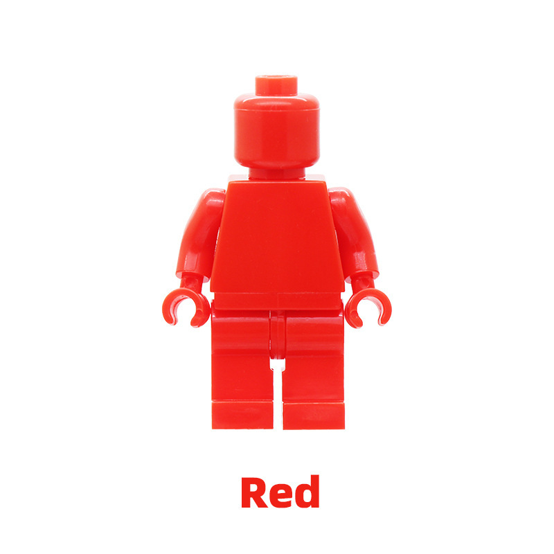 MOC Monochrome Minifigure Building Blocks Blank Plain Solid Torso Green Flesh Color Army Soldiers Compatible DIY Toys Boys Gift