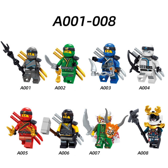 A001-008 Phantom Ninja Game Series Minifigs Building Blocks Weapon Accessories Shield Sword Lloyd Nya Smith Compatible Toys Boys