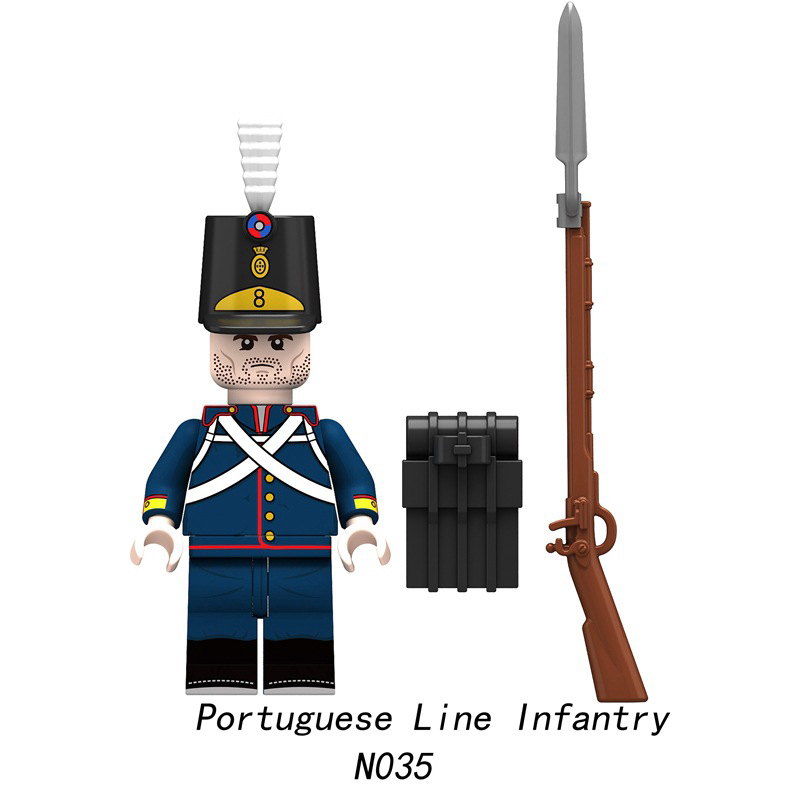 N033-036 Napoleonic Wars Medieval Military Army Line Infantry Minifigs Building Blocks Grenadier Cuirasier Dragoon Soldier Weapon Parts Bricks Toys