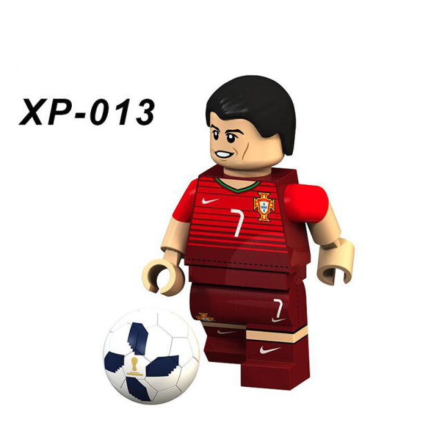 KT1003 World Cup Soccer Match Player Minifigs Building Blocks Football Athletes Messi Mbappé Ronaldo Compatible Gifts Children