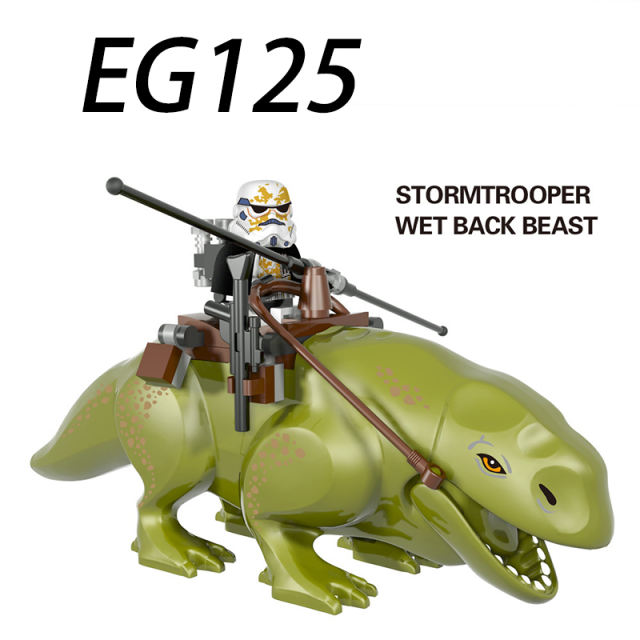 EG125 Star Wars Series Blurrg Mandalorian Minifigs Building Blocks Baby Yoda Weapon Helmet Mount Monster Dinosaur Turtle Toys