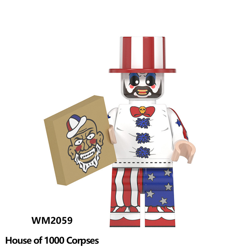 WM6102 Halloween Series Minifigs Building Blocks Skeleton Jack Sally House Of 1000 Corpses Pumpkin Clown Zombie Chainsaw Toy Boy