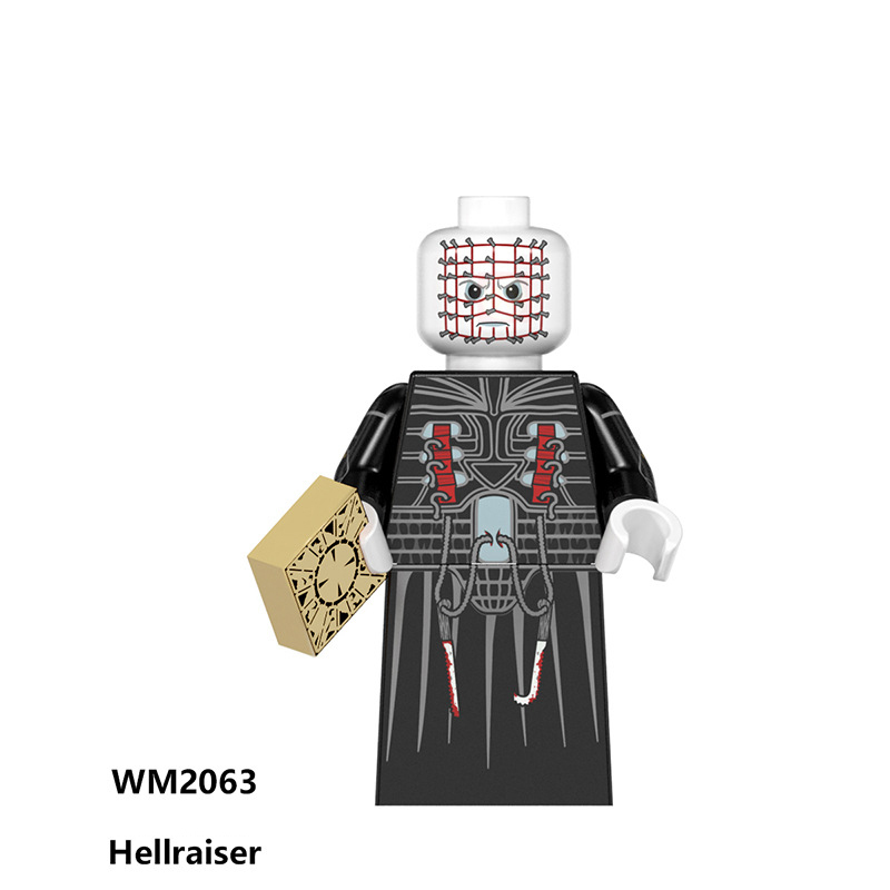 WM6102 Halloween Series Minifigs Building Blocks Skeleton Jack Sally House Of 1000 Corpses Pumpkin Clown Zombie Chainsaw Toy Boy
