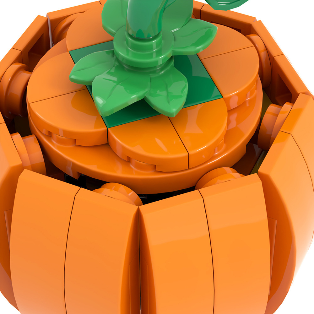 MOC Pumpkin Building Blocks Halloween Vampire Model Set Fear Bat Black Spider Plants Compatible Accessories Bricks Toys Boy Gift
