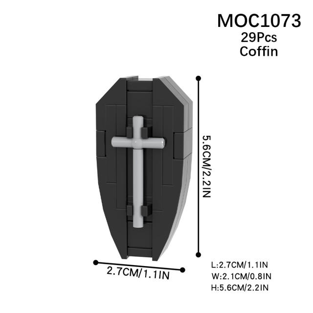 MOC Halloween Vampire Cross Coffin Building Blocks Fear Graveyard Cemetery Tombstone Casket Compatible Bricks Toys Boys Gifts