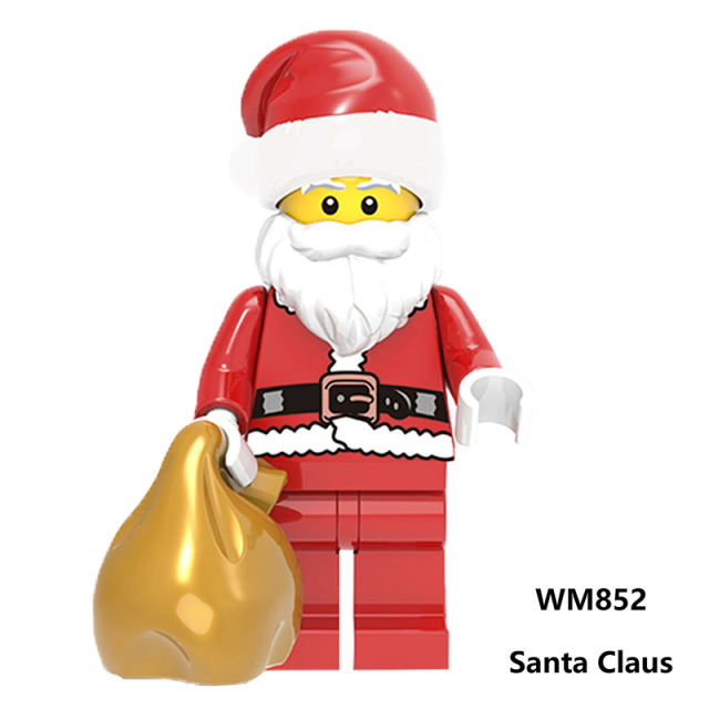 WM6076 Christmas Series Minifigs Building Blocks Santa Claus Minnie Mouse Mickey Mouse Snow Stitch Angel Flower Model Toys Gifts