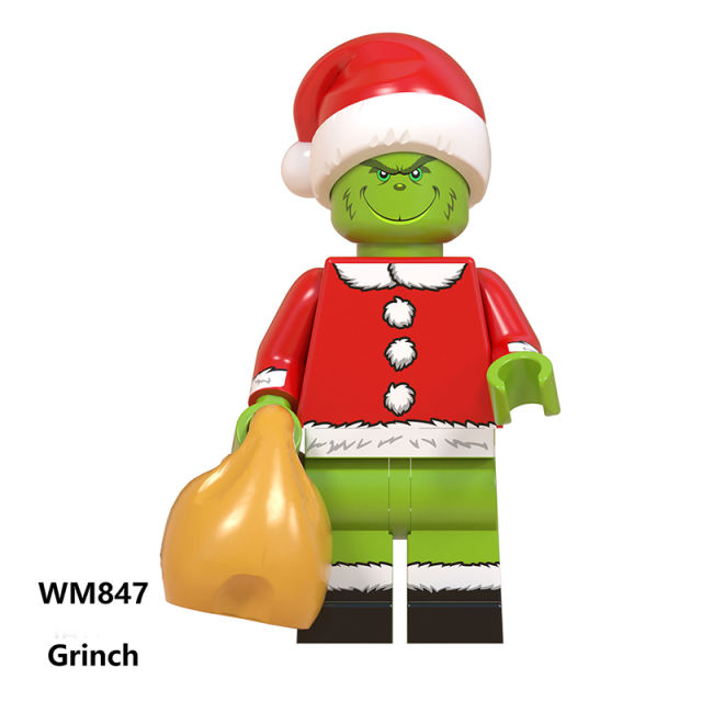 WM6076 Christmas Series Minifigs Building Blocks Santa Claus Minnie Mouse Mickey Mouse Snow Stitch Angel Flower Model Toys Gifts