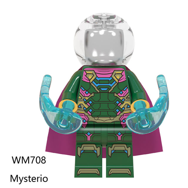 WM6062 Marvel Heroes Series Spider Man Action Figures MJ Hydro Man Building Blocks Mysterio Peter Compatible Children Gifts Toys