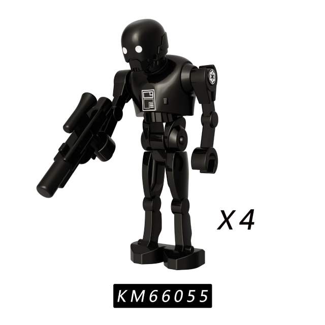 KM66055 Star Wars Battle Droid Minifigs Building Blocks Super Battle Roger Action Mini Figures Assemble MOC Weapon Robot Toy Boy