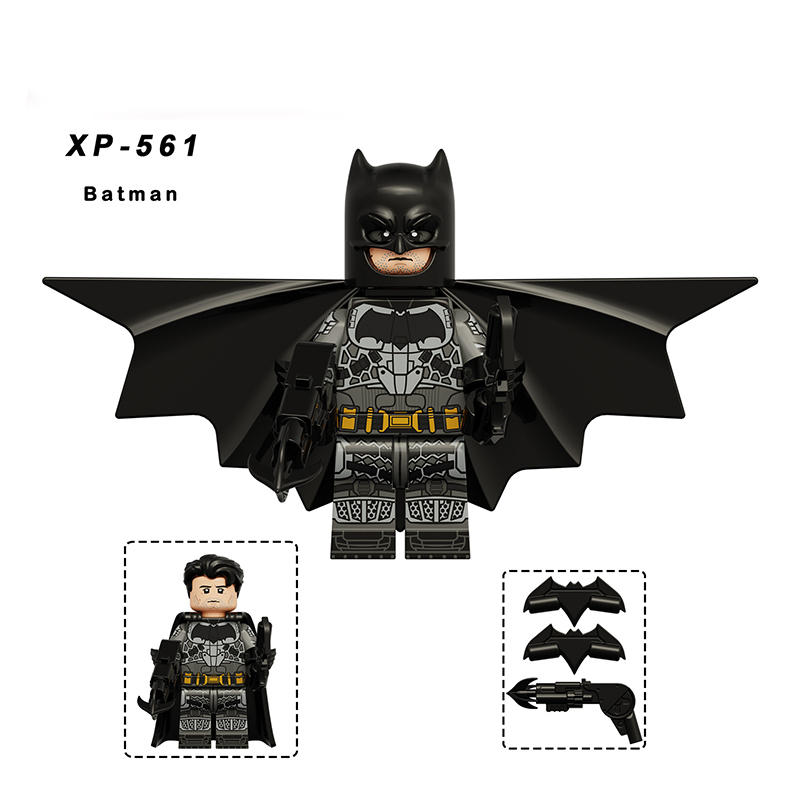 KT1075 DC Anime Superheroes Series Batman Minifigs Building Blocks War Figures Bruce Wayne Accessories Helmet Pixel Fist Boy Toy