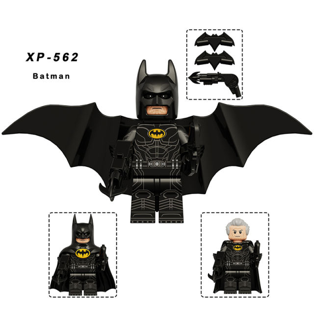 KT1075 DC Anime Superheroes Series Batman Minifigs Building Blocks War Figures Bruce Wayne Accessories Helmet Pixel Fist Boy Toy