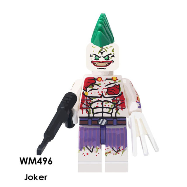 WM496 Super Hero Series Clown Action Figures Joker Building Blocks DC Movie Weapon Compatible Collection Children Gifts Toys