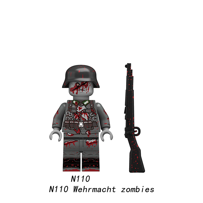 N109-116 Horror Series Zombie Minifigs Building Blocks Micha Fusako Action Figures Terrifying Collection Children Toys Boy Gifts