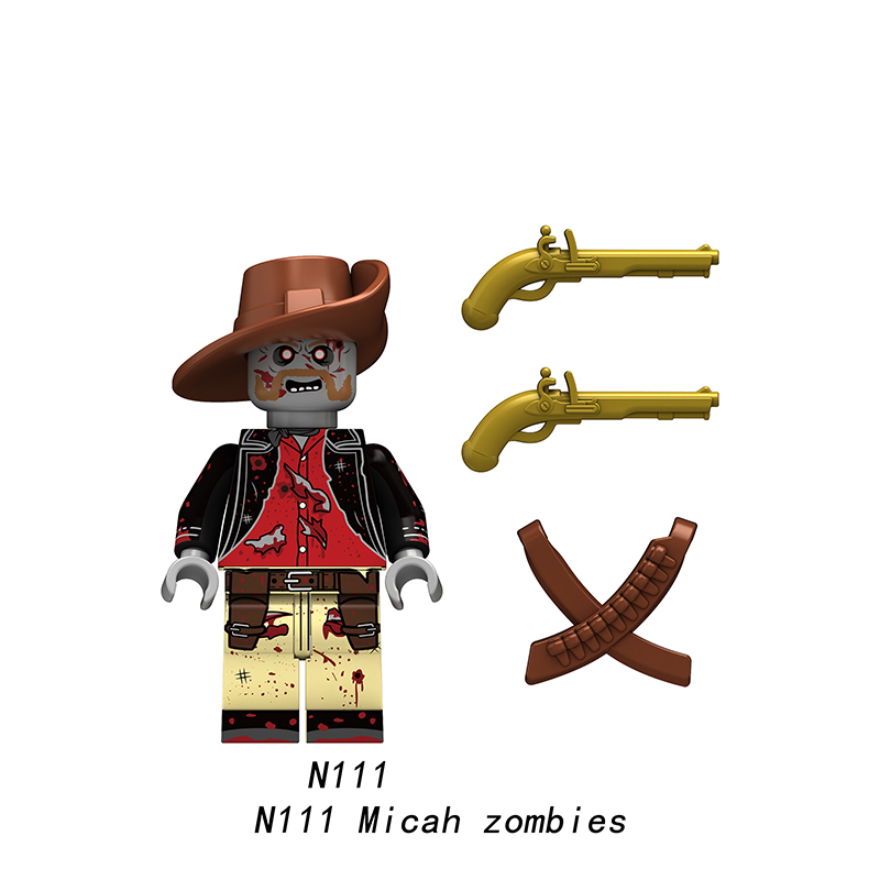 N109-116 Horror Series Zombie Minifigs Building Blocks Micha Fusako Action Figures Terrifying Collection Children Toys Boy Gifts