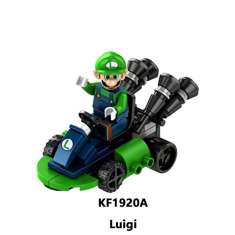 KF6186A Anime Game Series Mario Lugi Building Blocks Princess Peach Minifigs Bricks Assemble Collection Toy Girls Boys Birthday Gifts