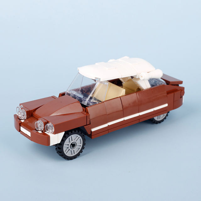 MOC City Luxury Car Series Citroen DS Building Blocks Minifigs Bricks Assemble Collection Brown Color Toys Boys Birthday Gifts