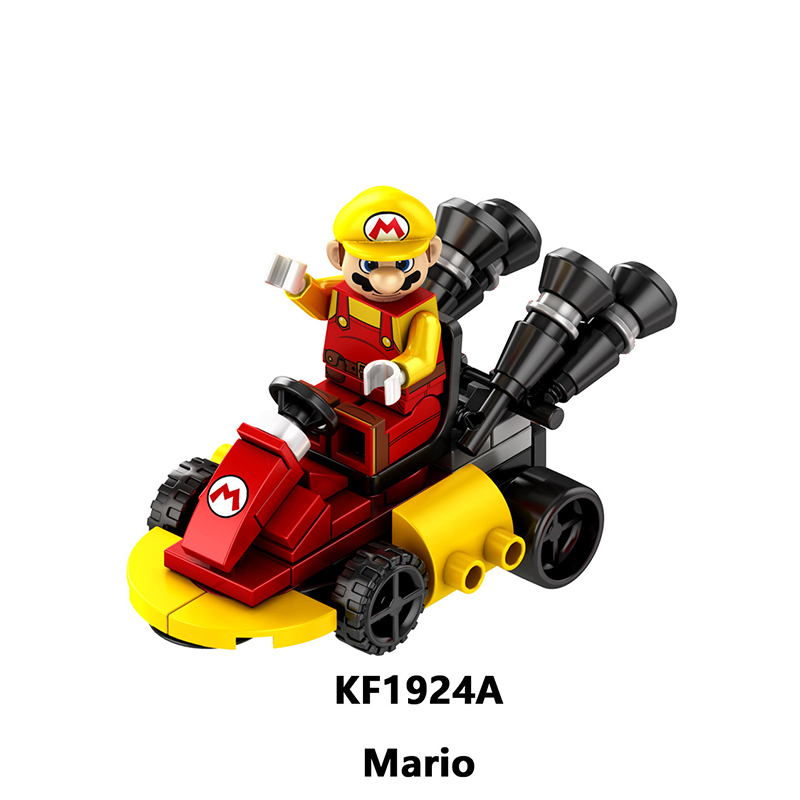 KF6186A Anime Game Series Mario Lugi Building Blocks Princess Peach Minifigs Bricks Assemble Collection Toy Girls Boys Birthday Gifts
