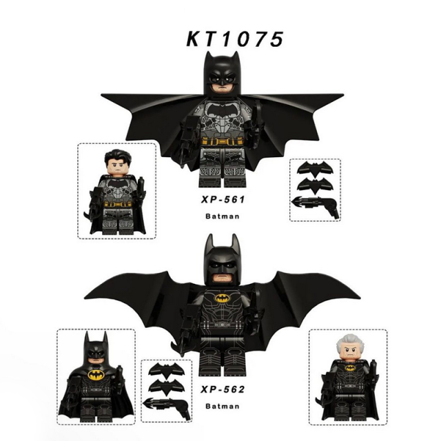 KT1075 DC Anime Superheroes Series Batman Minifigs Building Blocks War Figures Bruce Wayne Accessories Helmet Pixel Fist Boy Toy