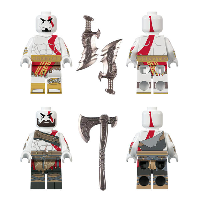 EV03 EV04 God of War Game Series Kratos Minifigs Building Blocks Weapon Blade Of Chaos Leviathan's Ax Zeus Callisto Toys Boys