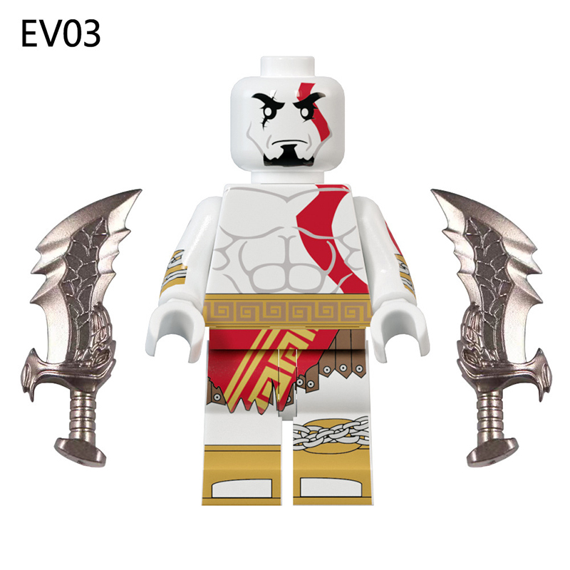 EV03 EV04 God of War Game Series Kratos Minifigs Building Blocks Weapon Blade Of Chaos Leviathan's Ax Zeus Callisto Toys Boys