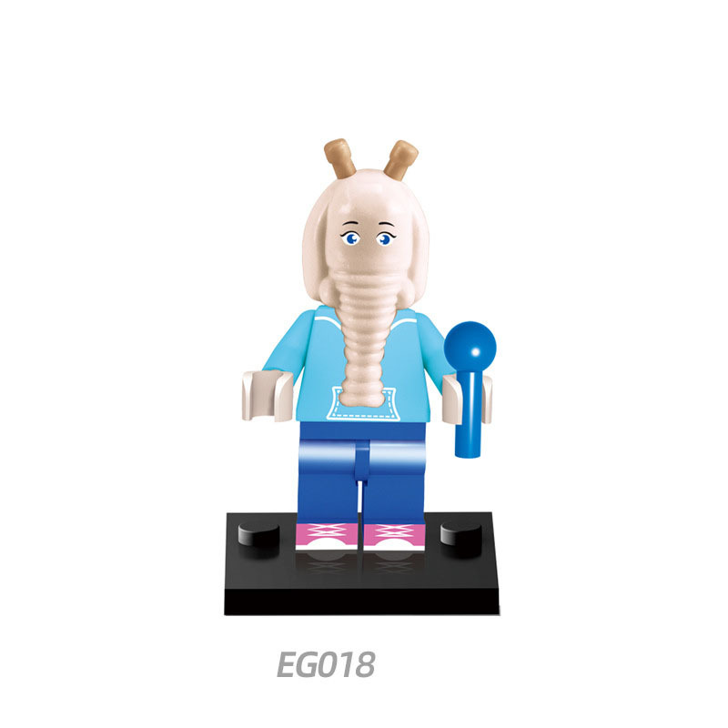 American Anime Sing Minifigs Building Blocks Buster Rosita Ash Johnny Characters Animal Koala Sow Porcupine Chimpanzees Toy Gift