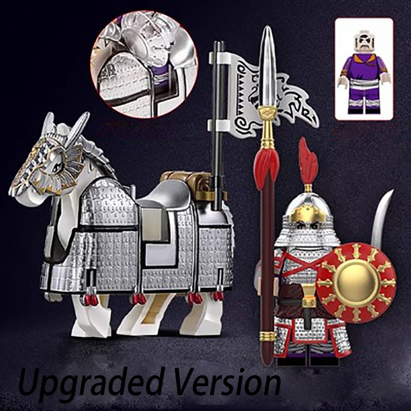 Black Heavily Armored Soldier Tiefutu Minifigs Bricks Shield Parts Toy