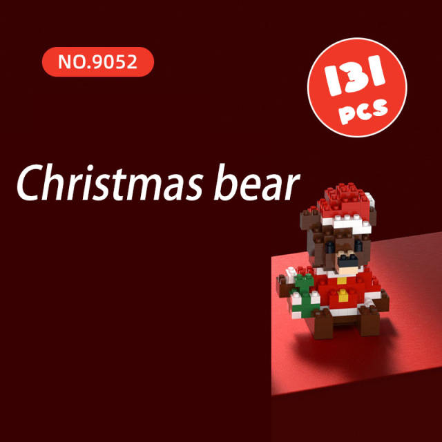 MOC City Christmas Series Building Blocks Santa Claus Bear Snowman Elk Socks Model Assemble Winter Festival Toys Girls Gifs Boys