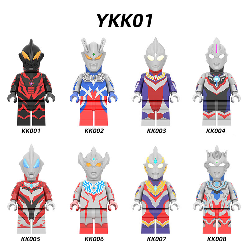 YKK01 Japanese Science Fiction Film Ultraman Series Minifigs Building Blocks Zoffy Jack Ultra Seven Taro Superheroes Astra Toys