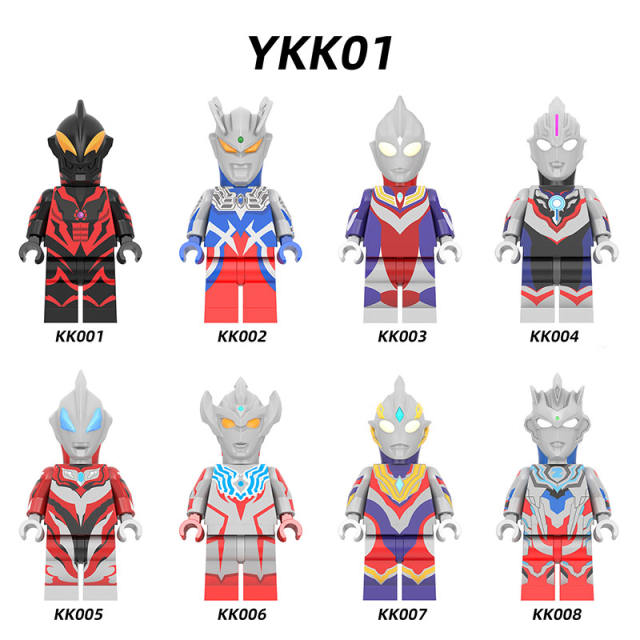 YKK01 Japanese Science Fiction Film Ultraman Series Minifigs Building Blocks Zoffy  Jack Ultra Seven Taro Superheroes Astra Toys