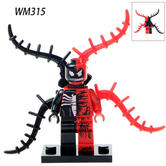 WM315 Marvel Series Venom Action Figures American DC Anime Movie Singapore Minifigs Model Building Blocks Children Gifts Toys