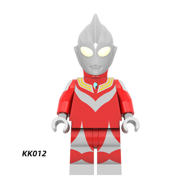 YKK02 Ultraman Series Minifigs Building Blocks Japanese Science Fiction Film Zoffy Jack Ultra Seven Taro Superheroes Astra Toys