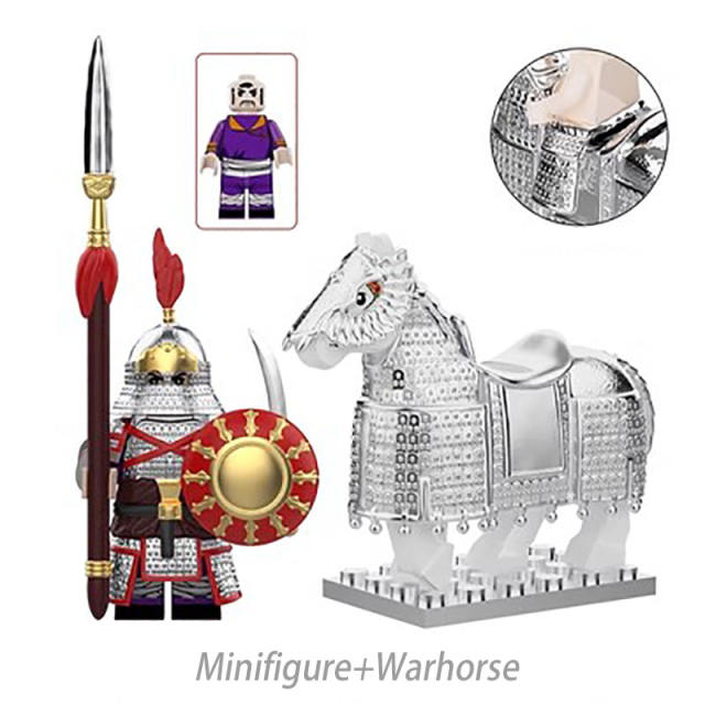 Ancient China Liao Dynasty Heavily Armored Soldier Tiefutu Minifigs Building Blocks Black Golden Accessories Weapon Helmet Boy