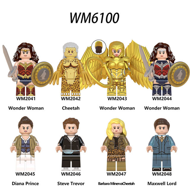 WM6100 Marvel Hero Series Wonder Woman Building Blocks DC Diana Prince Action Figures Collection Children Gifts Toys WM2045-2048