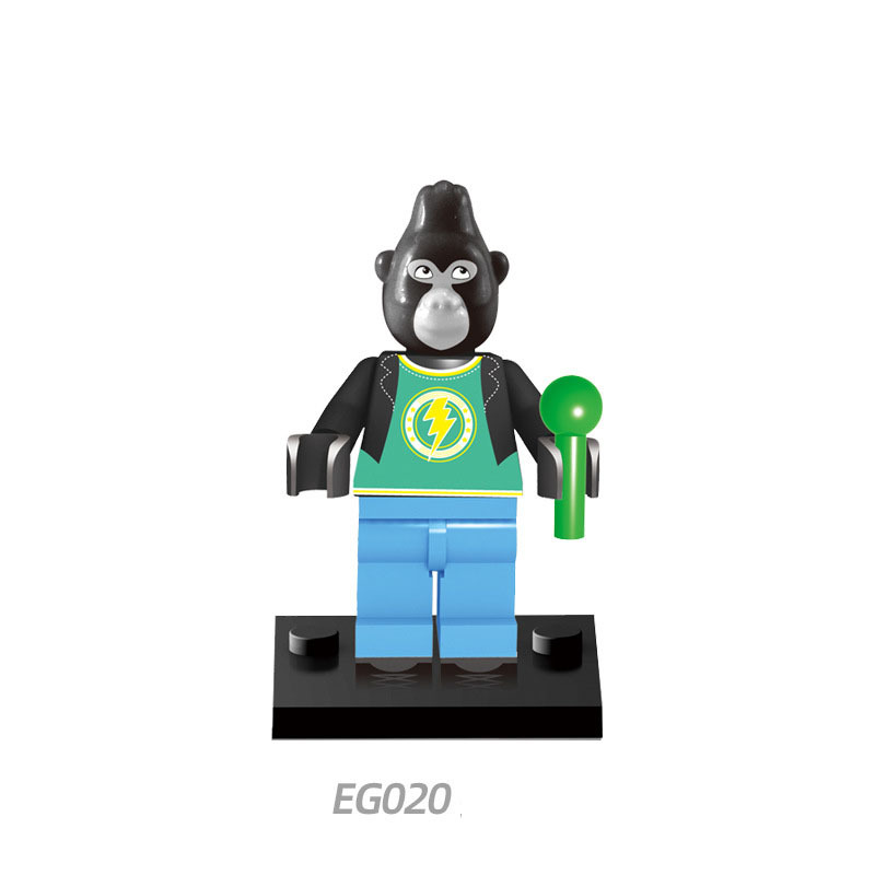 American Anime Sing Minifigs Building Blocks Buster Rosita Ash Johnny Characters Animal Koala Sow Porcupine Chimpanzees Toy Gift