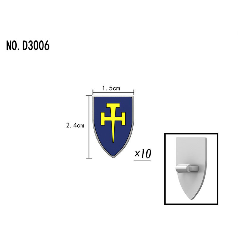 D3006-D3011 Medieval Series England Civil Wars Of The Roses Shield Building Blocks Army Soldiers Knight Infantry Sword Shield Helmet Boy Toy