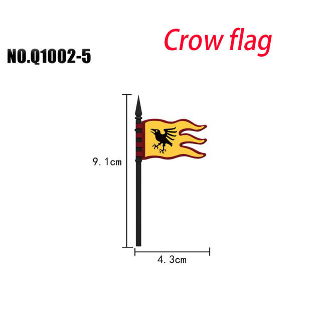 Medieval Flag Series Temple Cross Burton Blackhawk Crow Red Lion Aylin Knight Army Solider Printed Accessories Toys Gifts Boys