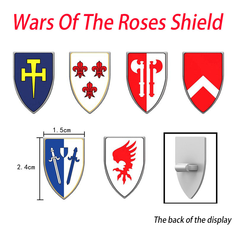 D3006-D3011 Medieval Series England Civil Wars Of The Roses Shield Building Blocks Army Soldiers Knight Infantry Sword Shield Helmet Boy Toy