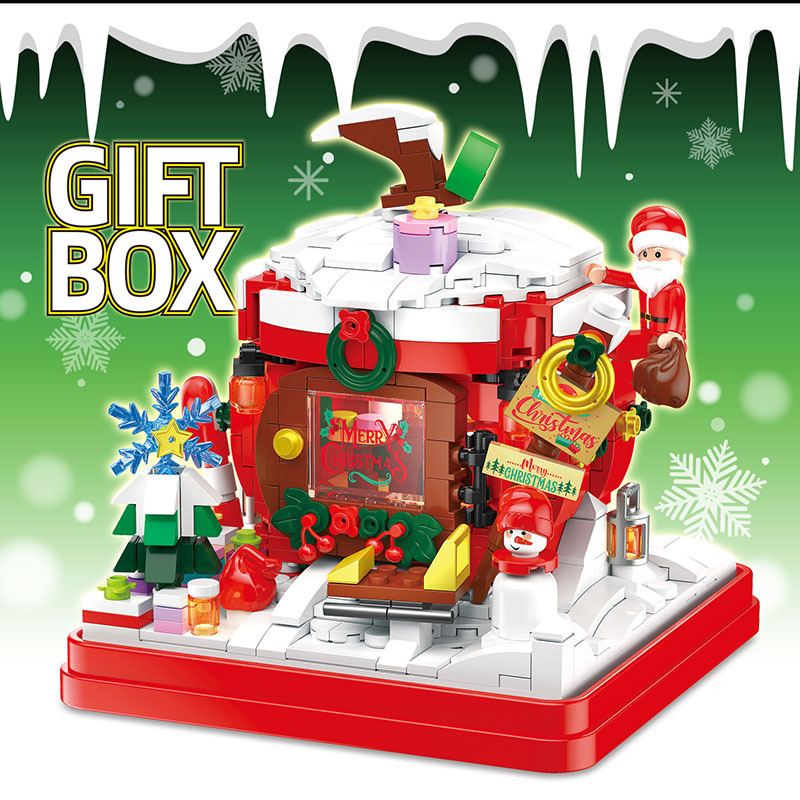 MOC City Christmas Series Building Blocks Santa Claus Bear Snowman Elk Socks Model Assemble Winter Festival Toys Girls Gifs Boys