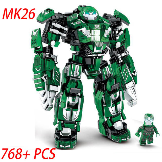 Iron Man MK26 Minifigs Marvel Collection Anime Avengers Movie Building Blocks Action Figures Assembly Toy Children Birthday Gift