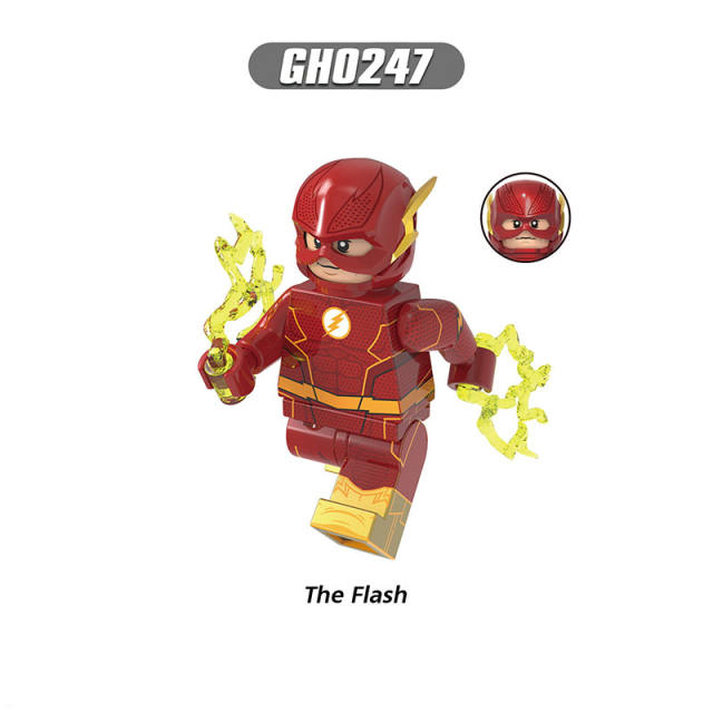 G0132 American DC Comics Superheroes Series The Flash Minifigs Builiding Blocks Marvel Jocker Batman Harley Quinn Weapon Gun Toy