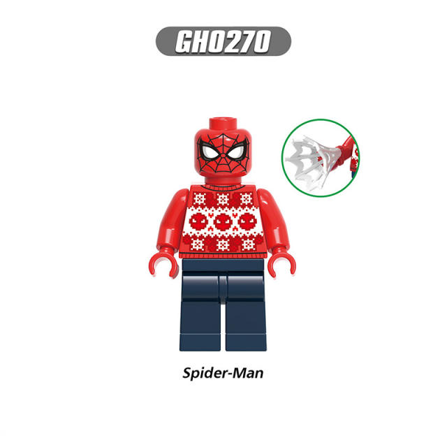 G0135 Christmas Series American DC Comics Superheroes Minifigs Builiding Blocks Bruce Wayne Spider Man Mandalorian Toy Boys Gift