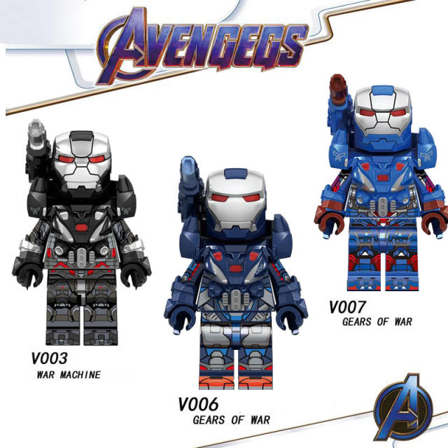 V003 V006 V007 Superheroes The Avengers Minifigs Building Blocks War Machine Robert Bruce Banner Marvel Comics Assembly Toys Boy