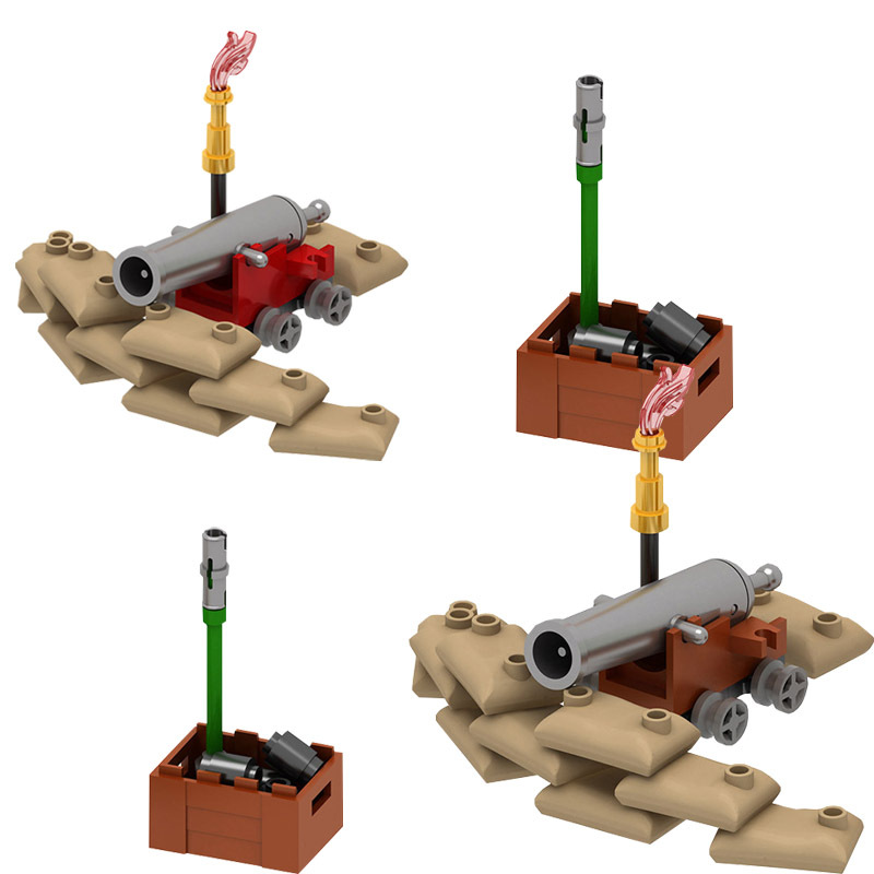 PJ1000 PJ1001 Military Napoleon Series Unicorn Cannon Howitzer Building Blocks Army Soldiers Field Battle Bullet Wheel Toys Boys