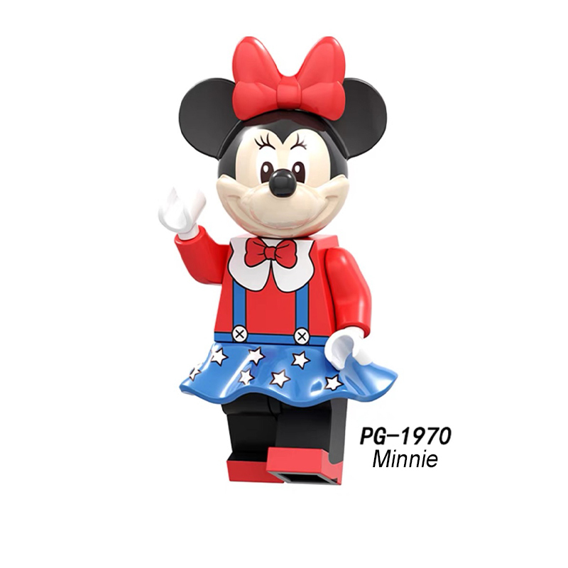 PG8255 Disney Cartoon Minifigs Stitch Building Blocks Minnie Mouse Mickey Mouse Tang Duck Model Chillderen Toys Education Gifts
