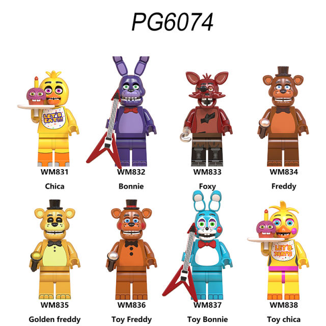 PG6074 Game Five Nights at Freddy Chica Bonnie Action Figures Building Blocks Foxy Minifigs Collection Children Birthday Gifts Toys