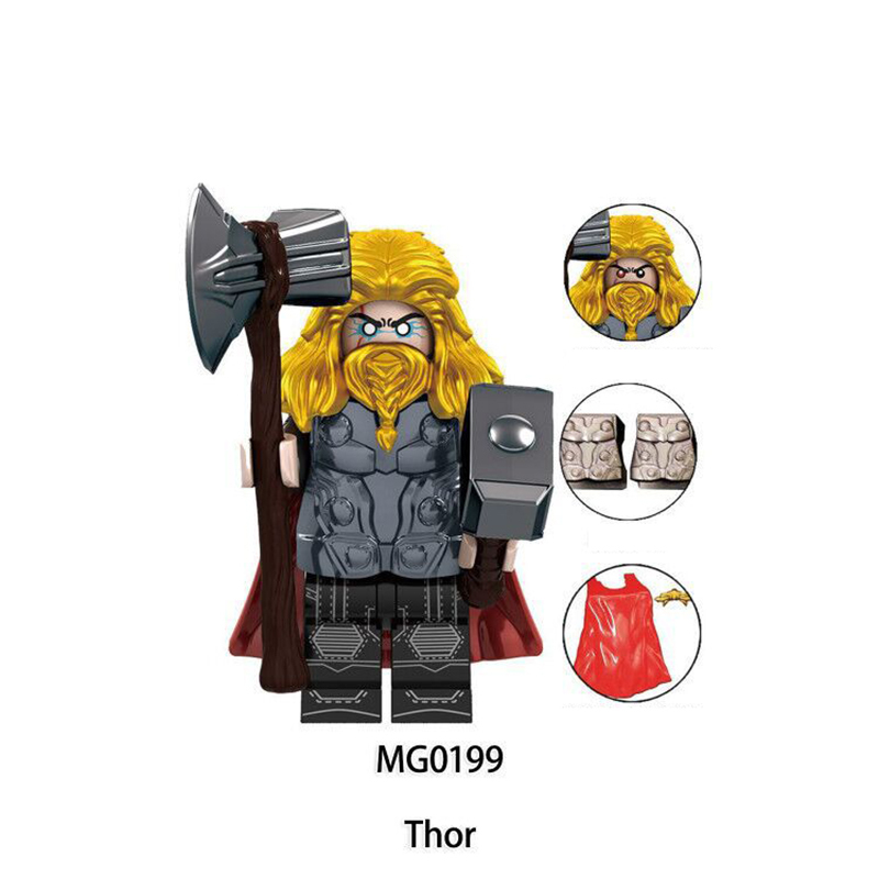 MOC MG0199 Superheroes Series Thor Action Figures Building Blocks Movie Compatible DC Anime Minifigs Children Gifts Birthday Toys